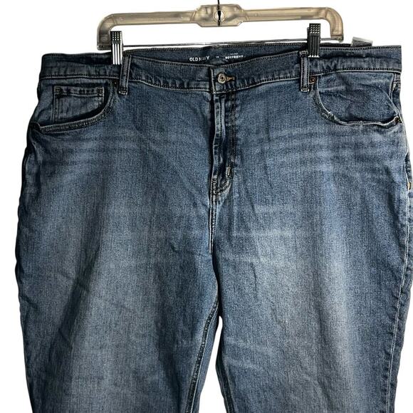 Old Navy Mid Rise Boyfriend Jeans Women’s Size 18 Kacee Wash Raw Hem Stretch - Picture 2 of 8